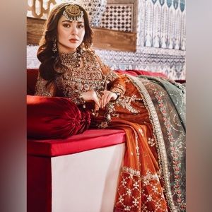 Pakistani Dresses  Clothes Angrakha Style Frock Indian dress Orange